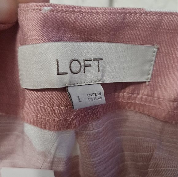 ANN TAYLOR LOFT Brushstroke Square Neck Swing Dress in pink/white. Size L NWT - Picture 14 of 15